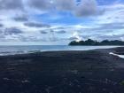 The black sand beach in Puerto Viejo