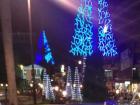 We saw these lights from the window of a restaurant in San José