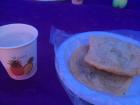 Two national favorites: Hoshuur, a beef pancake, and salty milk tea! 