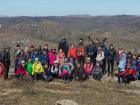 Our hiking club atop a mountain at Hustai National Park. 