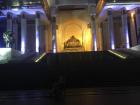 The great Chinggis Khan, memorialized forever on the steps of Parliament. 