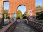 Nature can be hard to find in town but this bridge leads to a park 