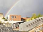 Rainbow outside Limerick train station 