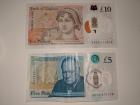 10 pound and 5 pound polymer notes