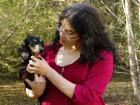 My dog Sophie-Belle and I in my front yard in Mississippi