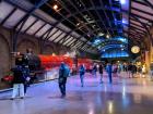 An old steam engine at the Harry Potter Studio Tour