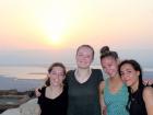 My roommates and I enjoying the sunrise overlooking the Dead Sea