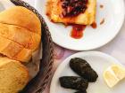 Stuffed Grape Leaves, Bread and Feta wrapped in Phyllo Dough