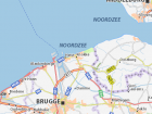 This map shows how close Knokke is to the sea and Brugge the nearest city