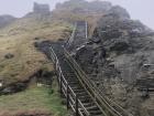 A long staircase at the castle ruins at Tintagel