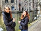 My Dutch "sister", Maaike, and me walking through London.