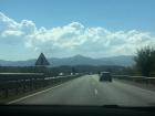 In the case heading to Malaga with the view of the mountains 