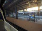 Shhhhh!! This is a "silent" car on the train. It's where people sit to do work and read, you can't make any noise!!