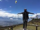 Off the cable cars and at the top! (The TelefériQo is behind me)