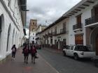 Check out these historic cobblestone roads and unique sidewalk in Cuenca, Ecuador