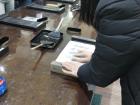 I practiced Woodblock printing by rubbing ink from a carved block onto paper