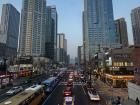 The heart of Seoul, with large buildings and roads that never sleep