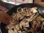 I fried the mushrooms Matouš gave me with onions and ate them with eggs and toast