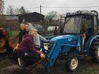 After a day of hard work, we grabbed a ride on the tractor