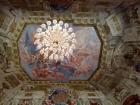 The inside of Belvedere Palace is very fancy. This is a picture of a ceiling