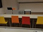 My classroom for "German for Beginners." Can you see some German written on the board?