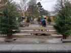 One Christmas market has a train track with a special cart that kids can peddle 