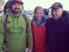Here, we are with Josh's father on the day we left for Vietnam—four years ago. 