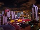 Nighttime views of the center of La Paz from our Airbnb