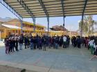Students gathered for an assembly at the school in Jupapina