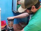 Josh blending the llajua