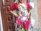 Angélica in her Festive Tinku outfit, before performing in La Paz 