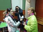 Emma giving an interview about our English Day event for the local news channel