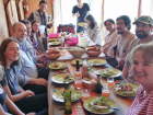 The Up Close team gathered to welcome us on our first day with a celebratory lunch