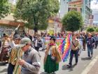 Indigenous men and women march in support of Evo Morales