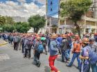 Miners march in support of Evo Morales