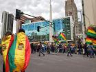 Opposition protestors gather in La Paz