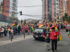 People in San Miguel celebrate the resignation of Evo Morales 