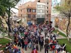 Morales' supporters gather in La Paz, just a few blocks away from our hostel 