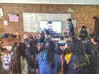Colin and Josh get the students ready for their video call 