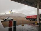 Escaping a hail storm at the Argentina border