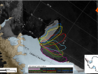 A map of the Larsen C ice shelf with A68 on the move