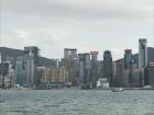 A beautiful view of the Hong Kong skyline from the ferry