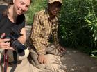 This is me with the ranger--do you see the turtle eggs?