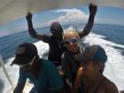 At sea looking for whale sharks in Madagascar