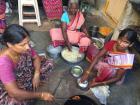 These women are making snacks and sweets to sell