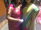 Attending an Indian party in a lehenga voni (skirt and scarf)