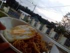 My breakfast is mie goreng (again) because I don't always have much to choose from at the boarding house