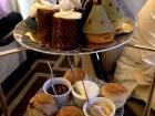 Afternoon tea treats include desserts (above) and scones (below)