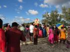 A Ganesha idol in the procession to the beach