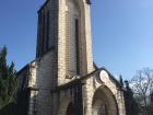 Some people take wedding photos near churches